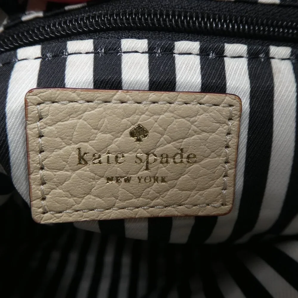 Kate Spade Black‎ Cream Pebbled Leather Crossbody Purse